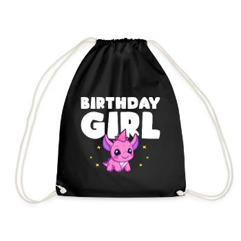Anniversaire Fille Dinosaure Fête Enfant - Sac de sport léger - noir - Devant