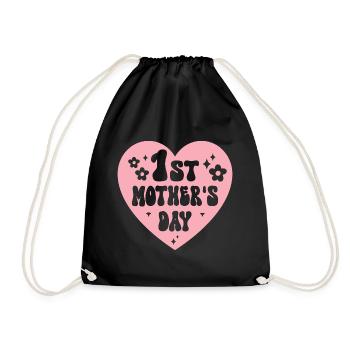 First Mother's Day Mom - Drawstring Bag - black - Front