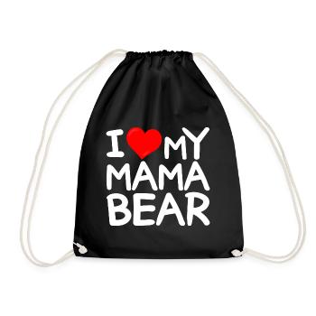 J'adore Ma Maman Ours - J'aime Ma Maman Ours - Sac de sport léger - noir - Devant