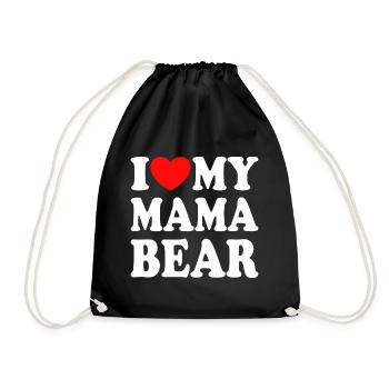 J'aime Ma Maman Ours - J'adore Ma Maman Ours - Sac de sport léger - noir - Devant
