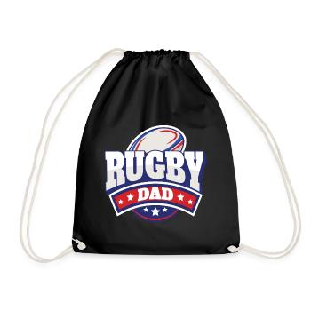 Vater Rugby-Spieler Geschenk Papa Rugby-Unterstützer - Turnbeutel - Schwarz - Vorne