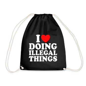 J'adore J'aime Faire Des Choses Illégales - Sac de sport léger - noir - Devant