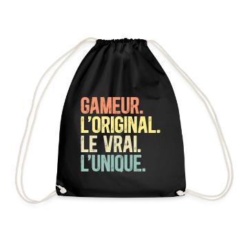 Gameur L'Original Le Vrai L'Unique Homme Geek - Sac de sport léger - noir - Devant
