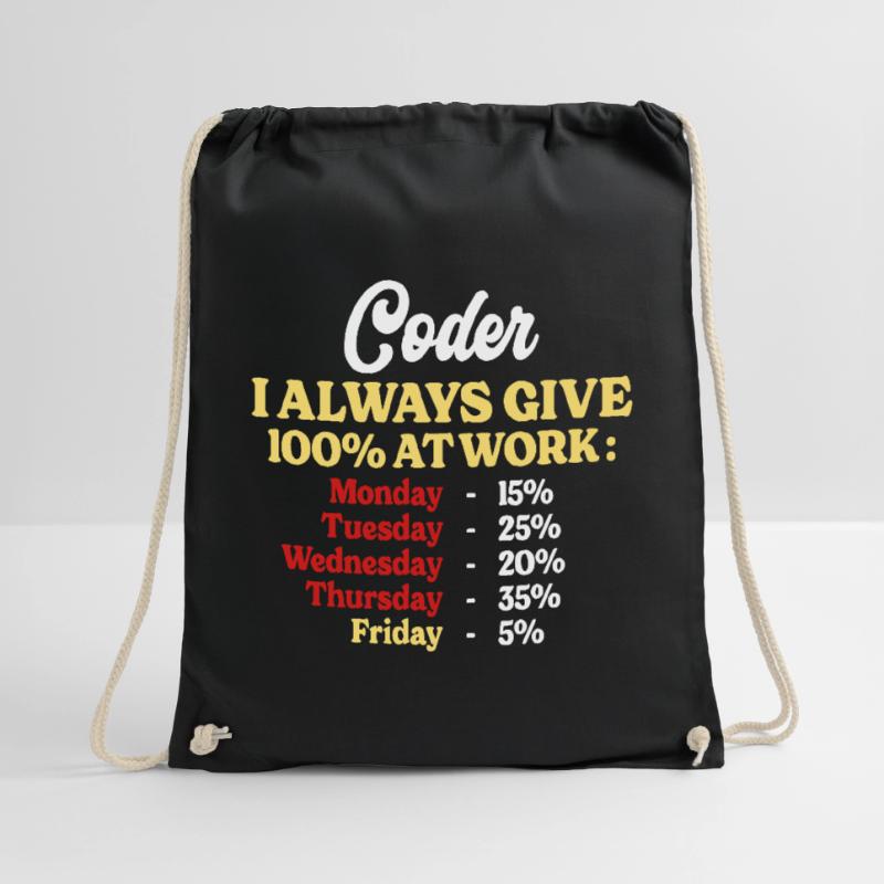 100% Working Funny Quote Developer Drawstring Bag