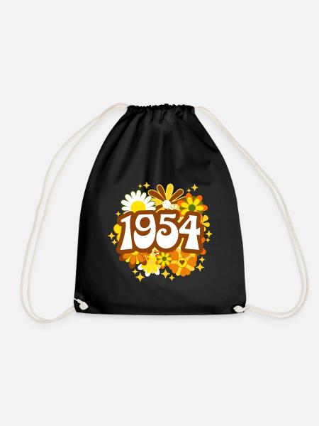 Retro Groovy Jahr 1954 Frau 70 Jahre Jubiläum - Turnbeutel - Schwarz