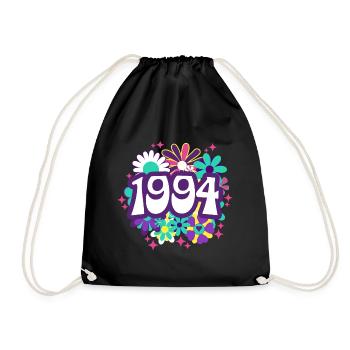 Retro Groovy Jahr 1994 Frau 30 Jahre Jubiläum - Turnbeutel - Schwarz - Vorne