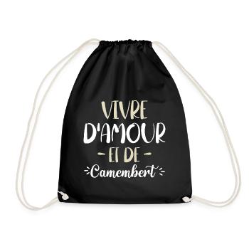 Vivre D'Amour Et De Camembert Humour Fromage - Sac de sport léger - noir - Devant