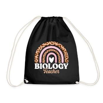 Rainbow Female Teacher Biology Teacher - Drawstring Bag - black - Front