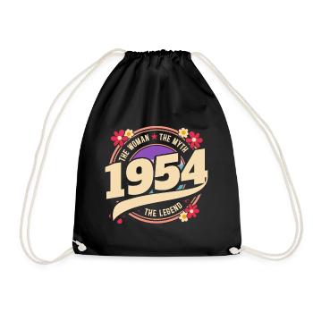 Jahr 1954 Die Legende 70 Jahre Jubiläum - Turnbeutel - Schwarz - Vorne