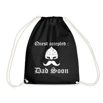 Humour RPG Père Geek Bientôt Papa - Sac de sport léger - noir - Devant