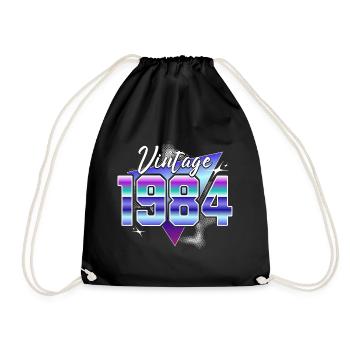 Retro 40th Anniversary 1984 - Drawstring Bag - black - Front