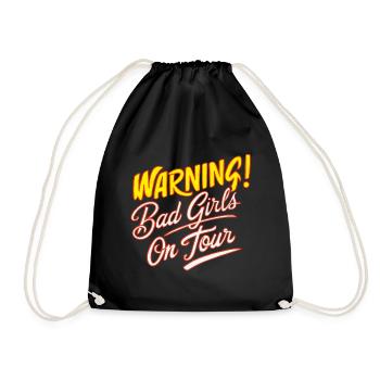 Girls on Tour Attention Women on Tour - Drawstring Bag - black - Front