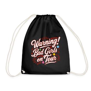 Girls on Tour Attention Women on Tour - Drawstring Bag - black - Front