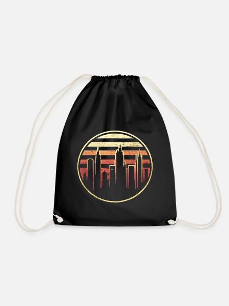 Ville Urbaine Vintage Graphique Ville - Sac de sport léger - noir