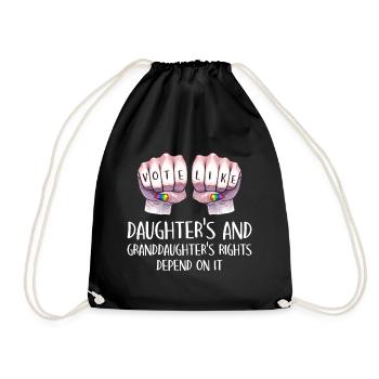 Grandma Feminism Little Girl Granny - Drawstring Bag - black - Front
