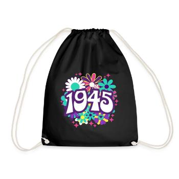 Rétro Groovy Année 1945 Femme 80 Ans Anniversaire - Sac de sport léger - noir - Devant