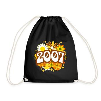Rétro Groovy Année 2007 Femme 18 Ans Anniversaire - Sac de sport léger - noir - Devant