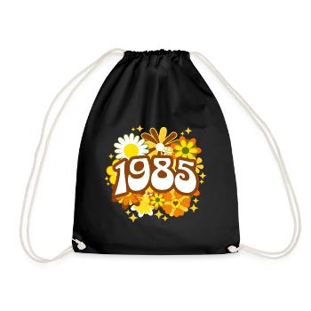 Retro Groovy Jahr 1985 Frauen 40 Jahre alter Geburtstag - Turnbeutel - Schwarz - Vorne