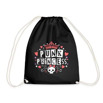 Femme Punk Princesse Rockeuse Punk - Sac de sport léger - noir - Devant
