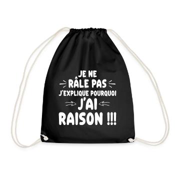 Humour Râleuse Cadeau Rigolo Femme - Sac de sport léger - noir - Devant