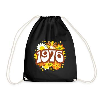 Hippi 50 Ans Femme Anniversaire 1976 - Sac de sport léger - noir - Devant