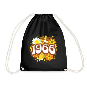 Hippi 60 Ans Femme Anniversaire 1966 - Sac de sport léger - noir - Devant