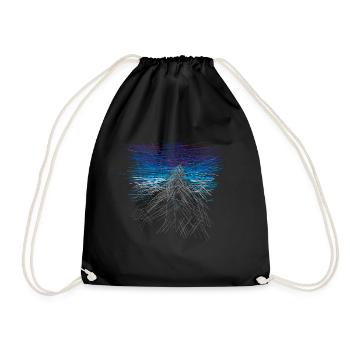 Mountain - abstract - Drawstring Bag - black - Front