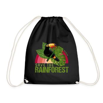 Idée de cadeau de la faune toucan forêt tropicale - Sac de sport léger - noir - Devant
