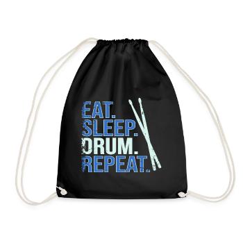 Manger. Dormir. Tambour. Répéter. - Sac de sport léger - noir - Devant