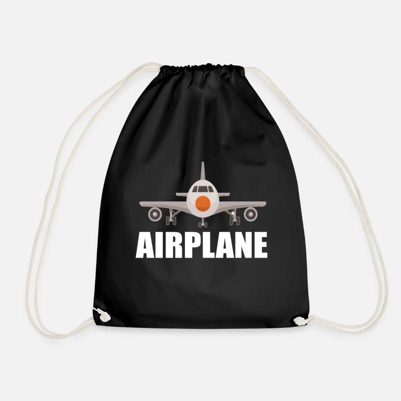 AIRPLANE - Drawstring Bag - black