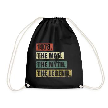 1978 Jahrgang Mann Mythos Legende - Drawstring Bag - black - Front