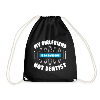 My Girlfriend Hot Dentist - Drawstring Bag - black - Front