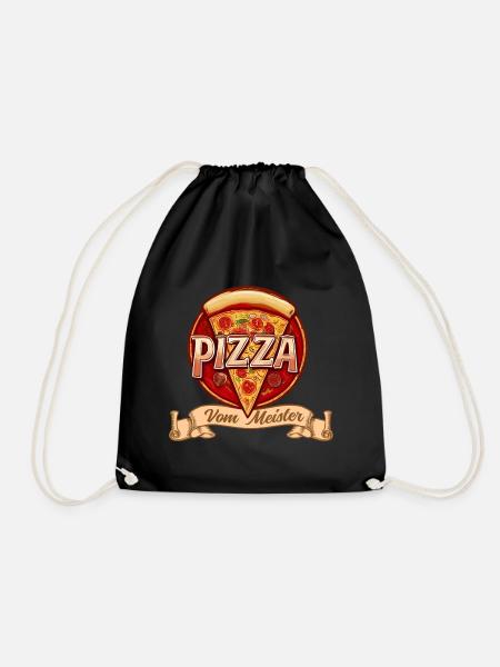 Pizza, Ich Liebe Pizza - Turnbeutel - Schwarz