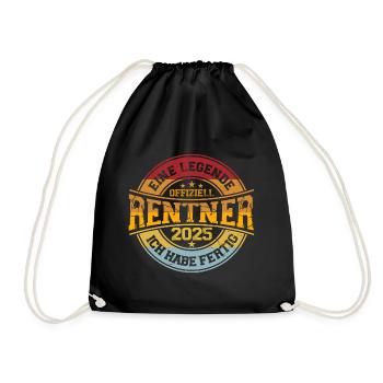 rentner 2025 eine legende - Turnbeutel - Schwarz - Vorne