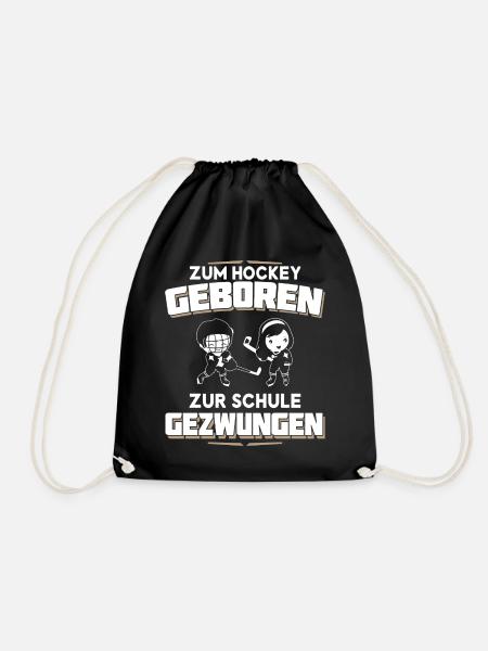 Zum Hockey geboren - Zur Schule gezwungen - Turnbeutel - Schwarz
