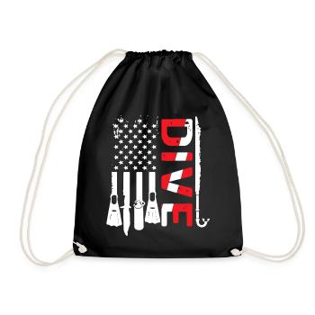 Scuba Dive Flag USA Drôle Graphique - Sac de sport léger - noir - Devant