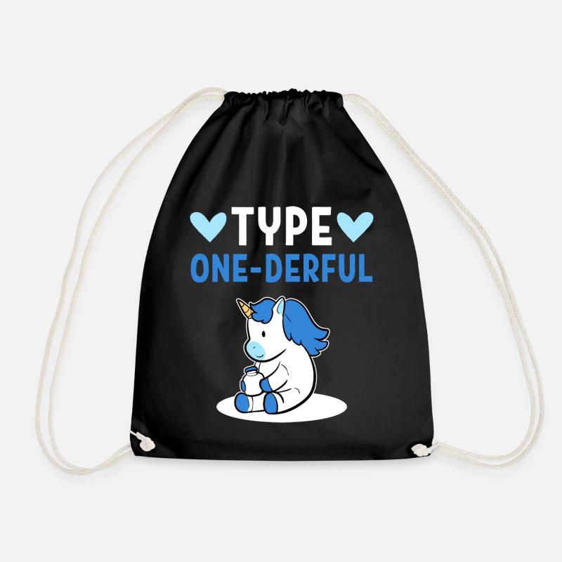 Diabetic insulin type 1 - Drawstring Bag - black