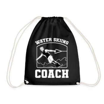 Water ski - Drawstring Bag - black - Front