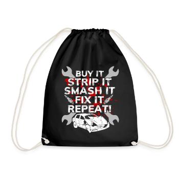 Smash it, Fix it, Repeat - Banger Racing - Drawstring Bag - black - Front
