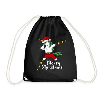Joyeux Noël Licorne dabing - Sac de sport léger - noir - Devant