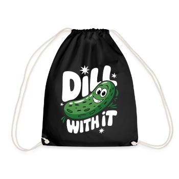 Cucumber Pickle Pickle Food Dill - Drawstring Bag - black - Front