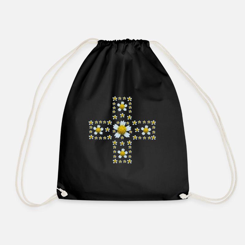 French cabbage - Cross - Drawstring Bag - black