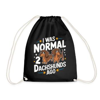Dackel Hund - Turnbeutel - Schwarz - Vorne