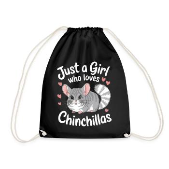 Chinchilla Chinchillas Maus - Turnbeutel - Schwarz - Vorne