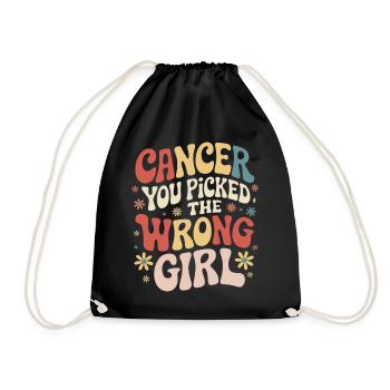 Cancer Awareness Cancer Breast Cancer - Drawstring Bag - black - Front