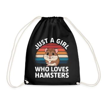 Hamster - Turnbeutel - Schwarz - Vorne