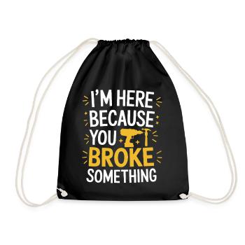 Funny DIY Handyman Repairman - Drawstring Bag - black - Front