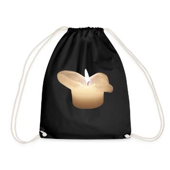 candle - Drawstring Bag - black - Front