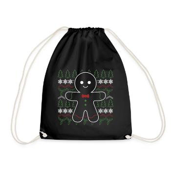Bonhomme en pain d'épice Noël - Sac de sport léger - noir - Devant