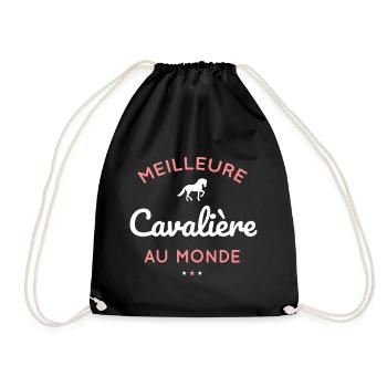 Cadeau équitation - Meilleure cavalière au monde. - Sac de sport léger - noir - Devant